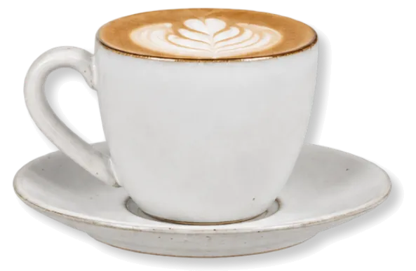 Cappuccino in einer Tasse mit Untertasse